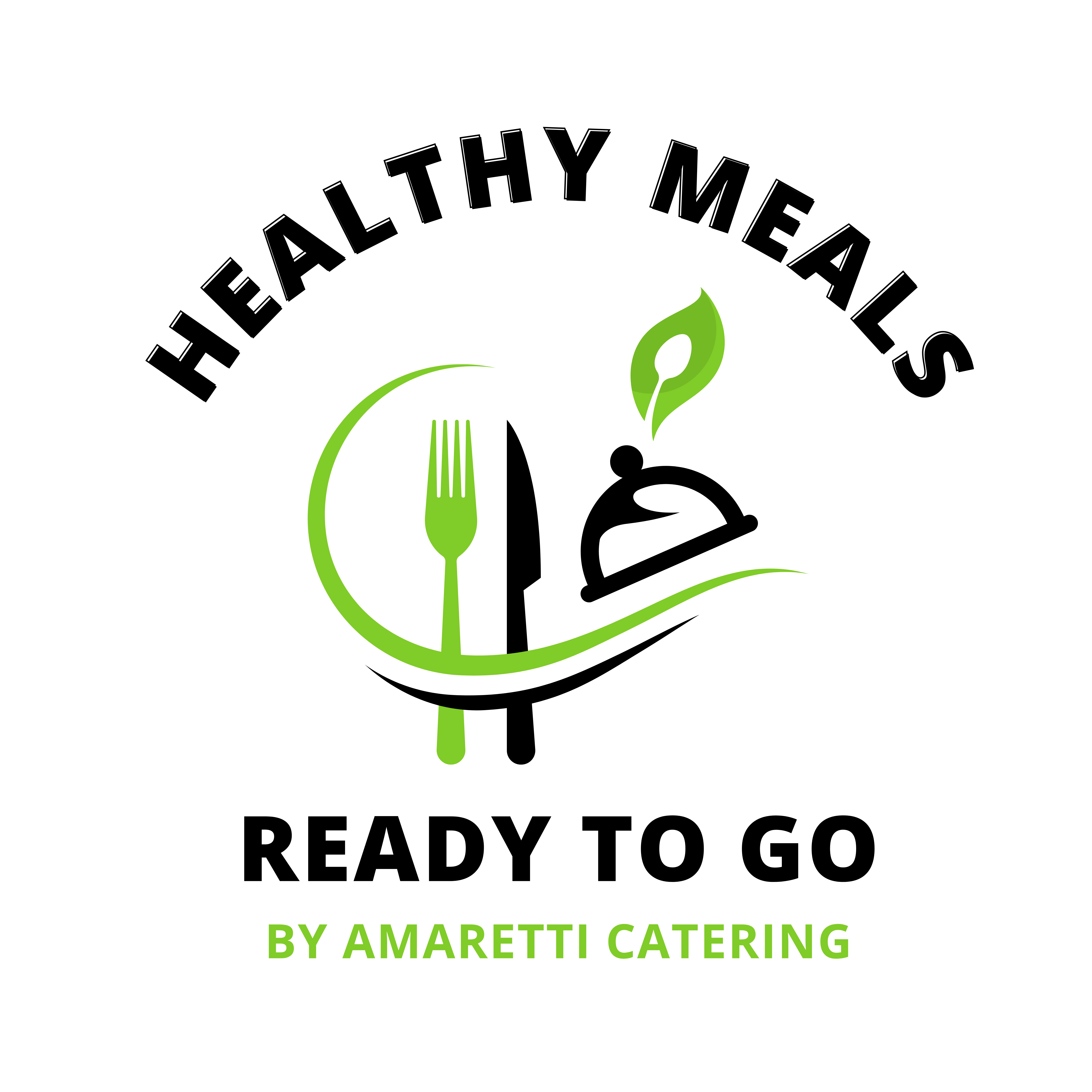 Amaretti - Meals To Go Logo - Black & Green