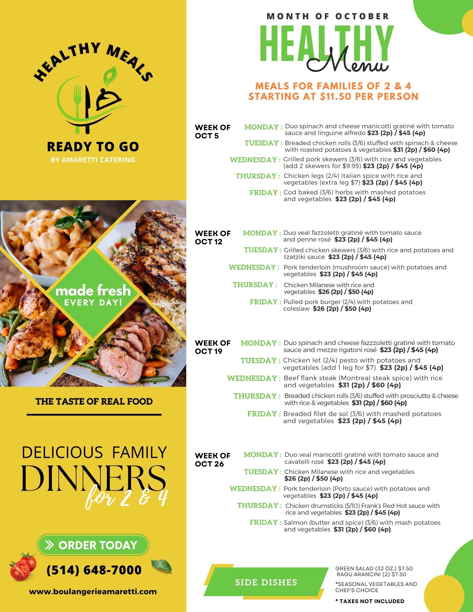 Amaretti - Meals Menu ENG OCT 2026