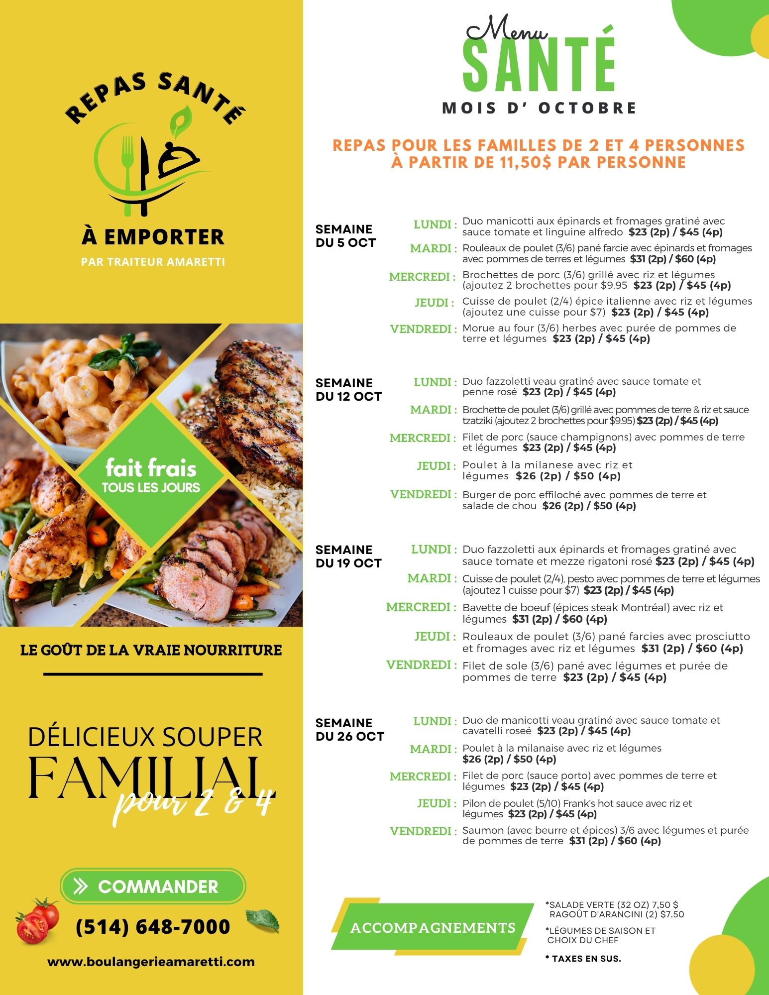 Amaretti - Meals Menu FR OCT 2026